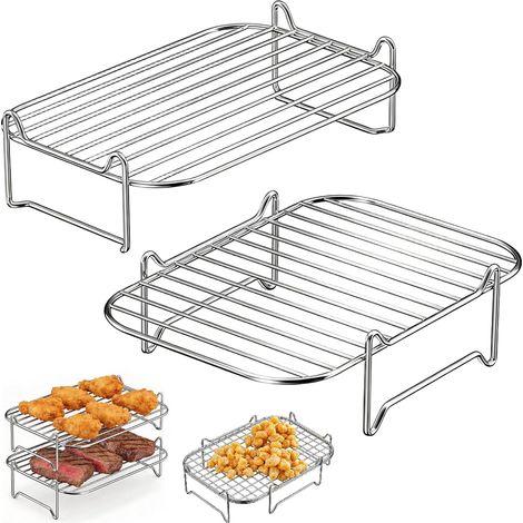 2 Pièces Grille pour Air Fryer 7,6L -10,4L,Empilables Grille (1/5)