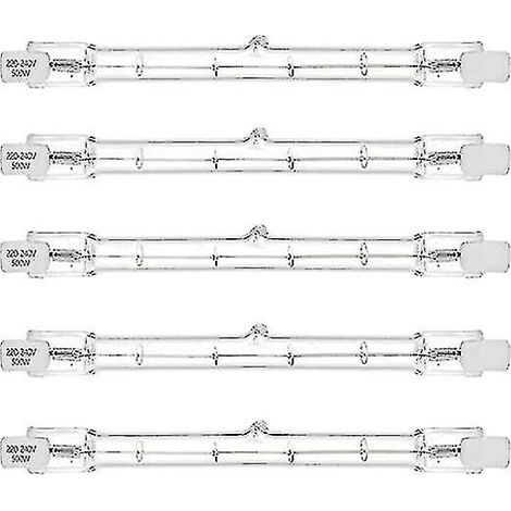 Lot de 5 projecteurs halogènes linéaires R7S 500 W, culot J118, double culot, longueur 118 mm - yuyu (1/5)