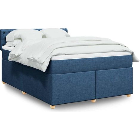 Giroletto a Molle con Materasso Blu 140x190 cm in Tessuto vidaXL (1/4)