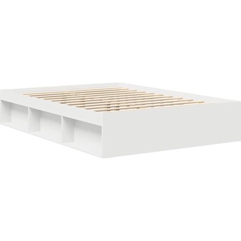 Estructura de cama doble sin colchón blanco 150x200 cm vidaXL (1/7)