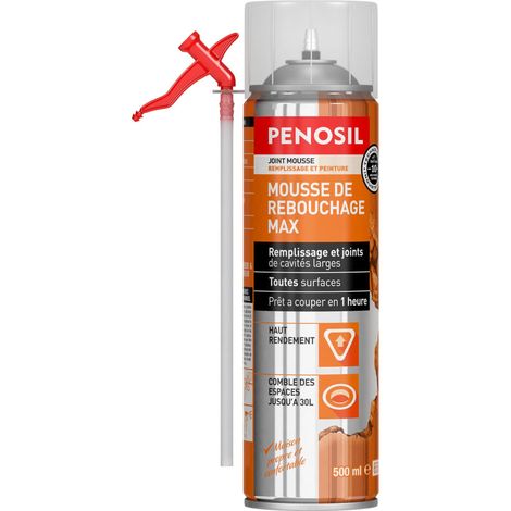 Penosil – Mousse polyuréthane expansive 500ml – Remplissage rapide des grands trous – Excellente adhérence sur bois, béton et métal