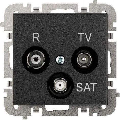 Presa per antenna finale Santra R-TV-SAT senza cornice, a incasso, nera 4153-19 (1/2)