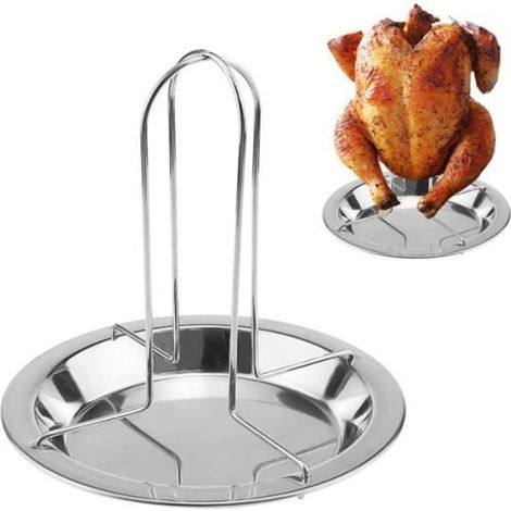 Support à Poulet Vertical - Inoxydable - Pliable - 20 cm - Compatible Four Traditionnel - Design Contemporain (1/4)