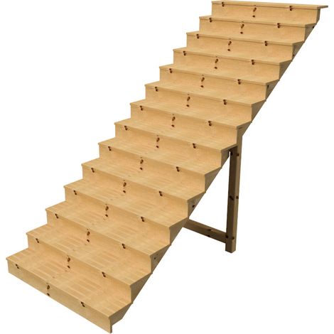 Außentreppe Holz Höhe 241cm 14 Stufen, Breite 140cm, MIT Setzstufen