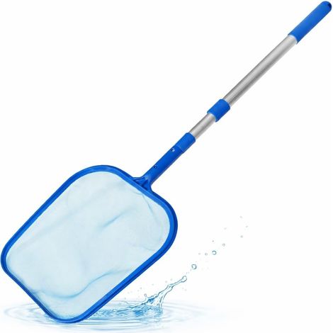 Épuisette de piscine avec manche télescopique de 105 cm – Épuisette pour nettoyage de piscine et étang, idéale pour piscine hors-sol, algues, jacuzzi, piscine Bestway et (1/2)