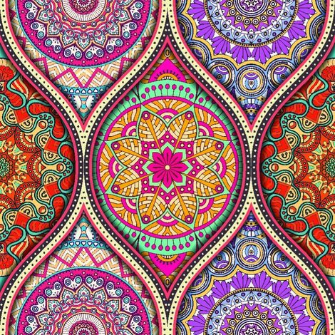 Tela decorativa para exteriores Oxford - Estampado oriental en forma de lágrima I DR167 (1/5)