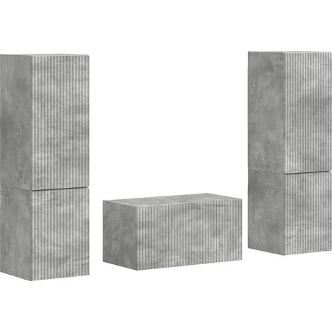 Conjunto de mueble de TV 5 pcs Gris Concreto vidaXL