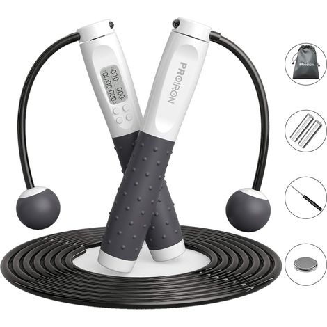 Wireless Skipping Rope, 3 m Skipping Rope Counter, Digital Wireless, Pink, Blue, Black (1/5)