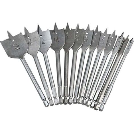 13-teiliges Flachbohrer-Set – Flachbohrer für die Holzbearbeitung mit Aufbewahrungsbox (1/4)