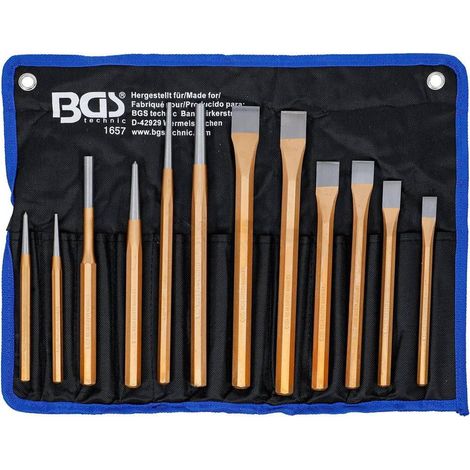 Jeu de Chasse-Goupilles, Burins et Pointeaux 12 pcs - Acier, Résistants et Précis, Pro - D-Work
