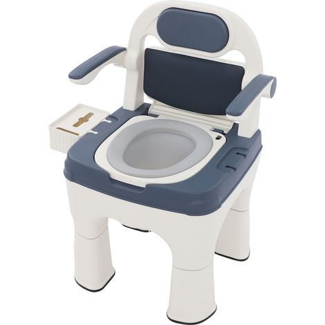 Portable Bedside Commode Chair,Shower Seat & Toilet for Seniors, Pregnant Women and Post-Op Patients (1/5)