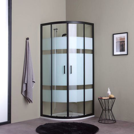 Box doccia angolare 90x90 profili neri (1/5)