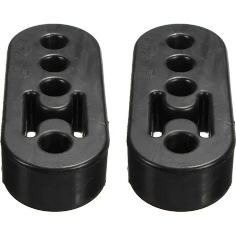 Juego de 2 soportes universales para montaje de tubos de escape de coche, con 4 orificios y aislante de goma de alta densidad de 12 mm. (1/5)