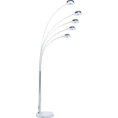 Floor Lamp FLINDERS Adjustable Metal Silver (1/5)