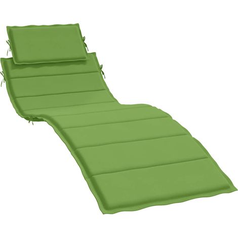 Coussin de chaise longue vert mélangé 186x58x4 cm tissu (1/5)