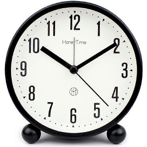 Réveil rond en métal, horloge de bureau, veilleuse silencieuse - Style 1 (1/5)
