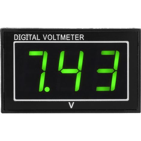 1 voltmètre numérique étanche à affichage LED 0,56 pouce, voltmètre CC (5-130 V, vert) (1/5)