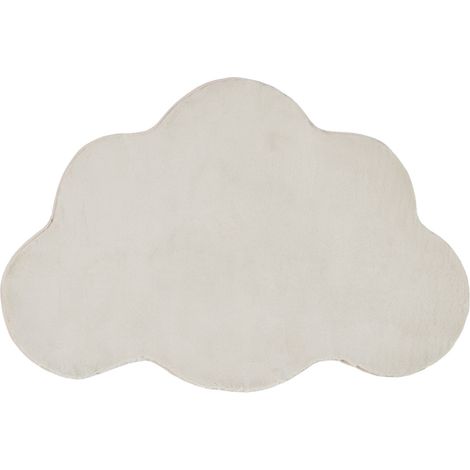 Area Rug Light Beige Faux Fur 80 x 120 cm High Pile Irregular Shape Living Room Polyester Backing Modern PARSON (1/5)