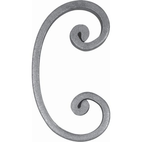 Volute en C à noyau - Hauteur 117mm Largeur 67mm plat de 16x6mm - Fer forgé - À souder - DECO FER FORGE