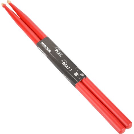 1 Paire de Baguettes de Batterie 5A en Bois d'Érable Rouge, Baguettes de Batterie pour Débutants, Accessoires de Musique (1/5)
