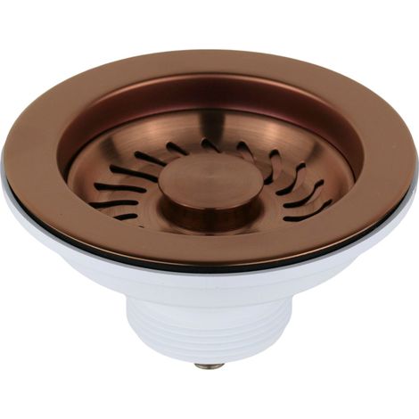 Universeller Korbablauf für Küchenspüle Ø 114 mm PVD gebürstetes Kupfer L.B. Plast Fasolo 550-46-RFSS-VAN PVD gebürstetes Kupfer