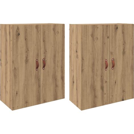 Armario de pared 2 pcs Roble artesanal 69,5 x 34 x 90 cm vidaXL