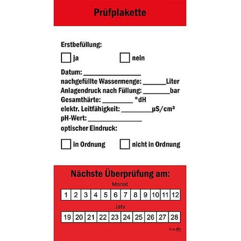 Plaquettes de controle eau chaude box avec 12 auto-collants