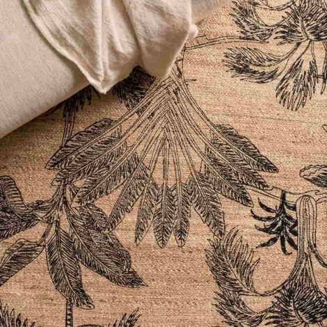Tapis en jute imprimé jungle 120x170cm (1/5)