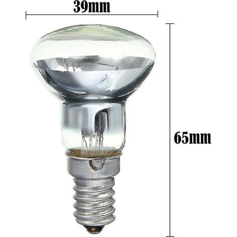 Bombilla de repuesto para lámpara de lava E14 R39 30W, base de rosca, reflector transparente, tipo foco incandescente (antienredos) - yu (1/2)