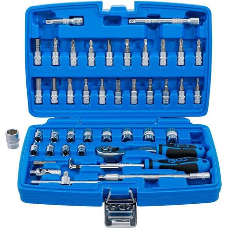 Coffret de Douilles 6,3 mm (1/4) 46 pcs - Acier, Résistant et Complet - Pro - D-Work