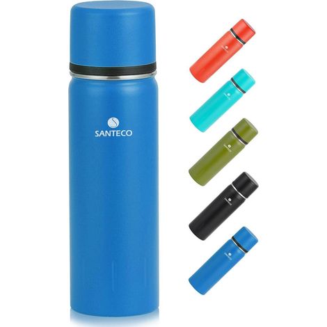 Thermoskanne Edelstahl 1l 500ml Auslaufsicher Isolierflasche mit Trinkbecher (1/5)
