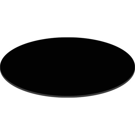 Plateau de table de jardin rond HPL 70 cm noir