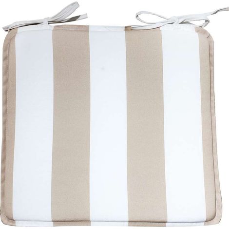 Cuscino per Sedia a Righe Beige - Esterno - 43x41 cm (1/2)