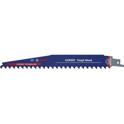Bosch – Lame de scie sabre carbure pour bois dur et humide – Longueur 225 mm – Lot de 3 lames – 2608900404