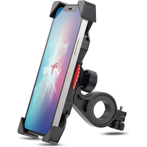 Support Téléphone Vélo Support Smartphone de Moto, Universel Porte Vélo du Guidon avec 360° Rotation pour 3,5 à 6,5 Pouces GPS pour Smartphones Autres Appareils Noir (1/5)