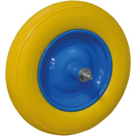 RUOTA POLIURETANICA PER CARRIOLA int. mm 155 - perno lungo