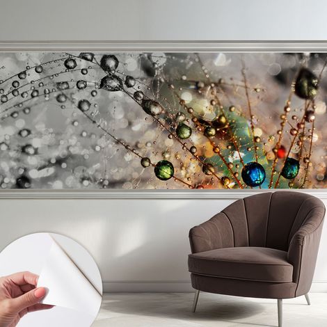 Papier peint adhésif décoratif pour salon chambre et cuisine Facile à poser avec colle Perles de rosée 250x104 cm (1/5)