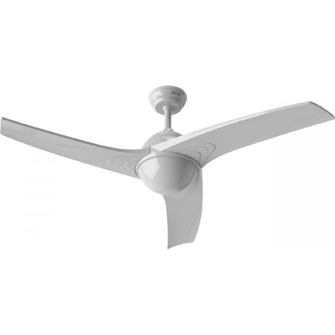 EVVO Ventilador de techo con luz y mando V522, motor DC 26W, silencioso, Ø132cm, 3 aspas, 6 velocidades, temporizador (Modelo: V