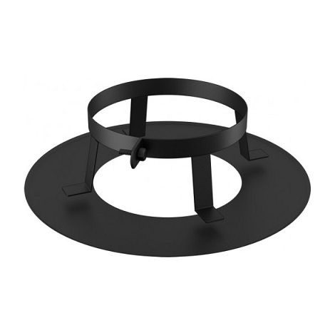 TEN – Rosace noire pour conduit de fumée Ø80/130 mm – Inox 316 – Isolation 25 mm laine de roche – Normes CE et EN1856-1