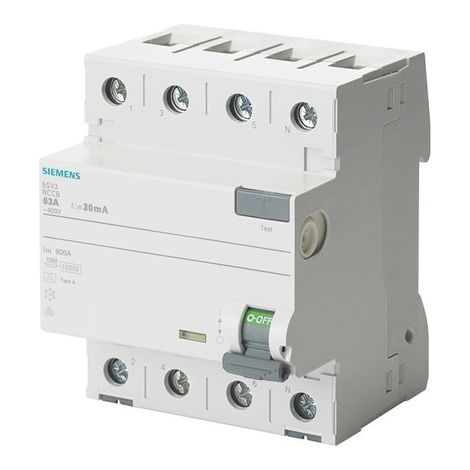 Disjoncteur différentiel 4P 40A 0,3A type A 300 mA 400 V Sentron 5SV3644-6