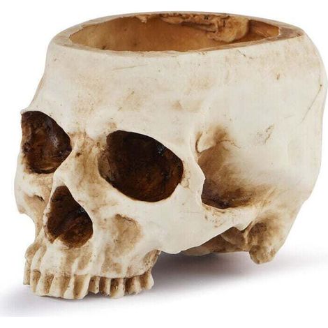 Totenkopf-Blumentopf aus Kunstharz, Totenkopf-Vase, Totenkopf-Modell aus Kunstharz für Halloween-Partys, Heimdekoration