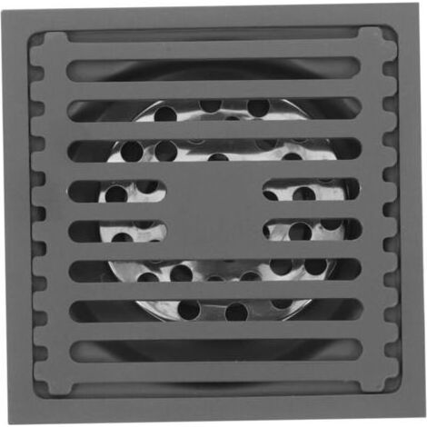 Siphon de Sol désodorisant étanchéité hygiène collecteur de Cheveux carré pour Drain de collecteur de Cheveux pour Drain de carré égout Acier Inoxydable 304 Dark Grey (1/4)