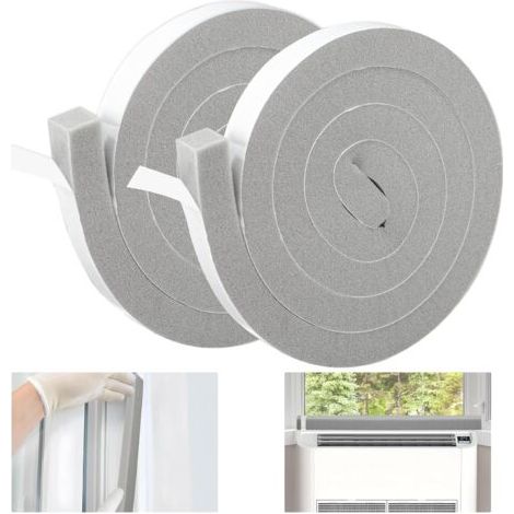 Ruban mousse pour climatisation, épaisseur 3 cm, pour sceller portes et fenêtres (2 rouleaux, blanc) 2 m de long (1/4)