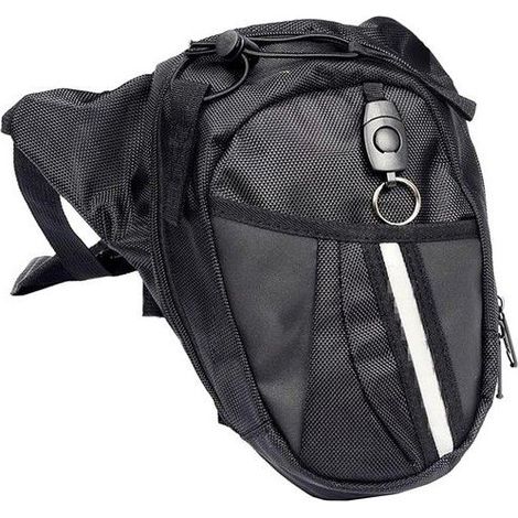 Sacoche de jambe moto - 2L capacité - 4 poches - Bandes réfléchissantes - Ceintures réglables (1/5)