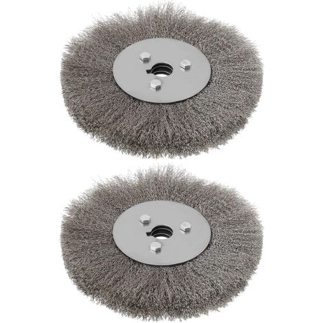 2 x Stainless Steel Wire Brush Wheels 150mm Hole 16mm Wire Wheel Corrugated Wire Brush for Deburring Rust Removal and Surface Finish (1/5)