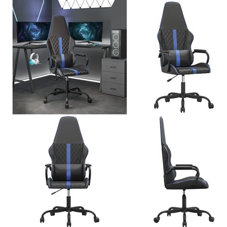 Gaming-Stuhl Schwarz und Blau Kunstleder - Gamingstuhl Kunstleder - Gamingstuhl Schwarz Blau (1/5)