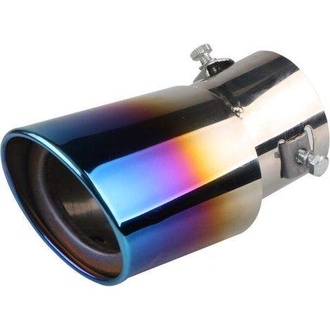 Embout echappement, cache pot d'échappement universel silencieux de exhaust end voiture en acier inoxydable et fibre carbone brillant accessoire automobile tuning pour plupart voitures di (1/5)