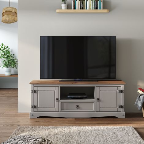 Corona Grey Wax Widescreen TV Unit (1/4)
