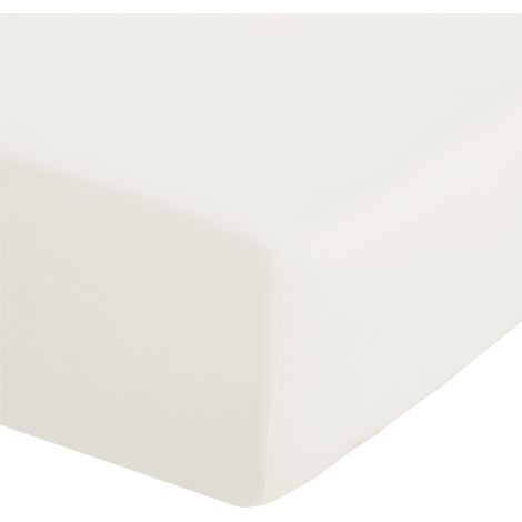 Catherine Lansfield - Lenzuolo matrimoniale con angoli elasticizzati, per letto King, in percalle, non adatto al ferro da stiro, Beige (cremefarben) (1/4)