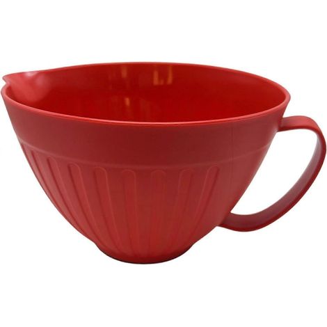 Bol mélangeur multifonction rouge avec poignées antidérapant bec verseur mesure précise pour cuisson et pâtisserie (1/5)